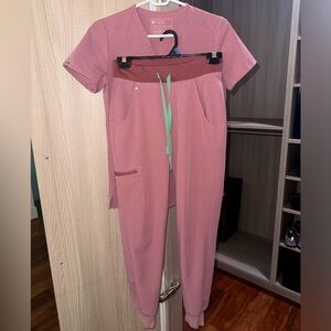 FIGS scrubs set Zamora joggers and Catarina top - Mauve